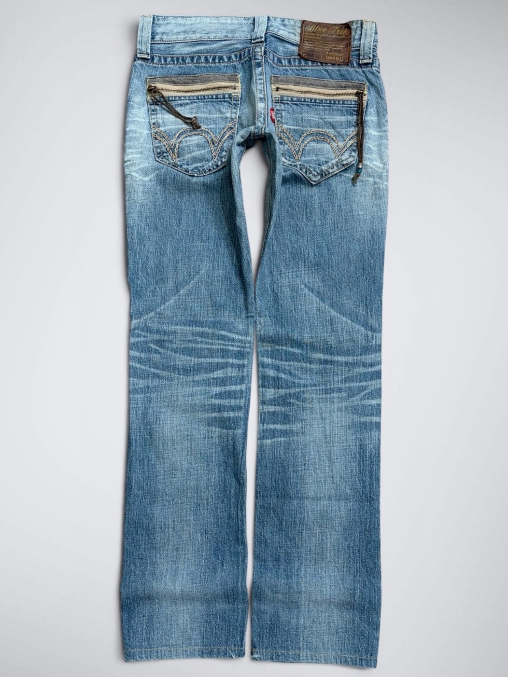 VTG Y2K Edwin 503 Blue Trip Ultra Low Rise Slim Straight Jeans
